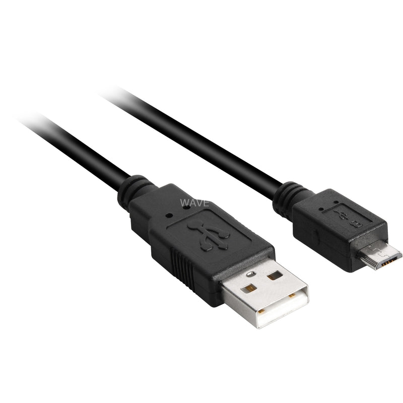 Load image into Gallery viewer, Sharkoon usb-a 2.0 > micro usb-b kabel (zwart, 1,5 meter)

