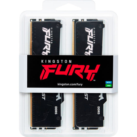 Kingston fury 32 gb ddr5-6000 (2x 16 gb) kit werkgeheugen (zwart, kf560c30bbeak2-32, beast rgb, xmp, expo)