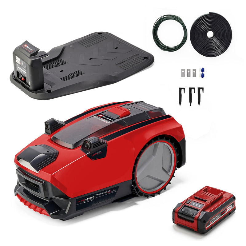 Load image into Gallery viewer, Einhell freelexo cam plus 600 robotmaaier (rood zwart, 4.0 ah power x-change plus accu en lader inbegrepen)

