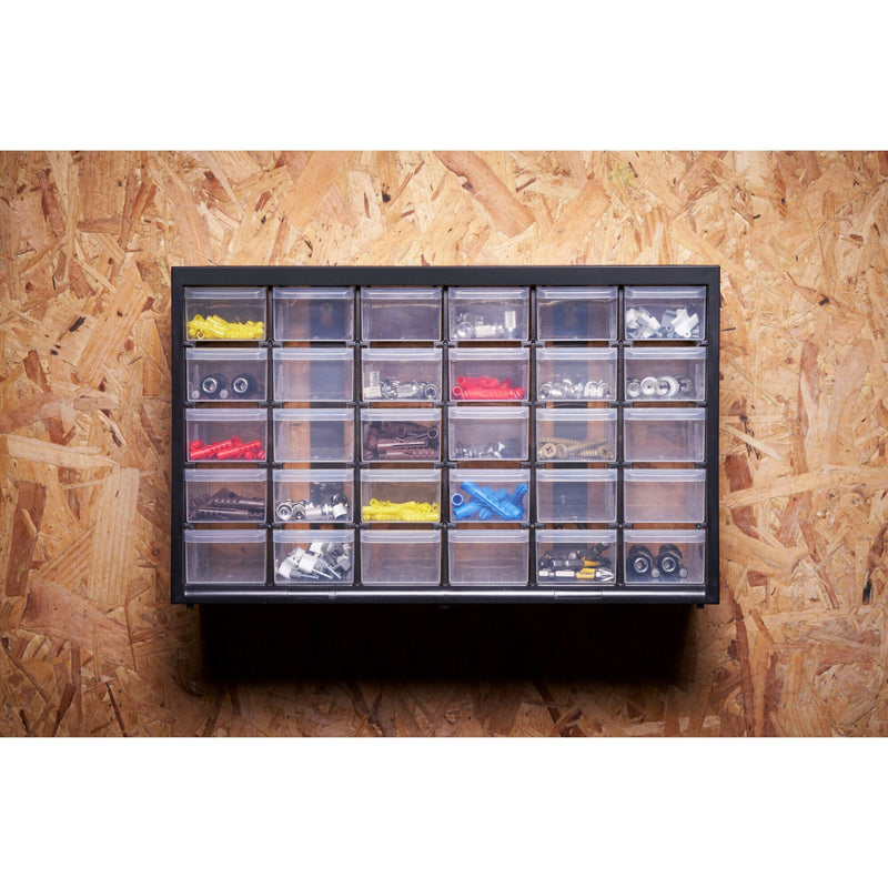 Load image into Gallery viewer, Stanley ladenkastje 30 compartimenten gereedschapsbox (zwart transparant)
