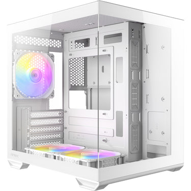Antec cx60m argb mini tower behuizing (wit | 3x usb-a | rgb | tempered glass)