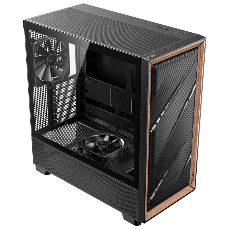 Load image into Gallery viewer, Antec flux midi tower behuizing (zwart | 2x usb-a | 1x usb-c | tempered glass)
