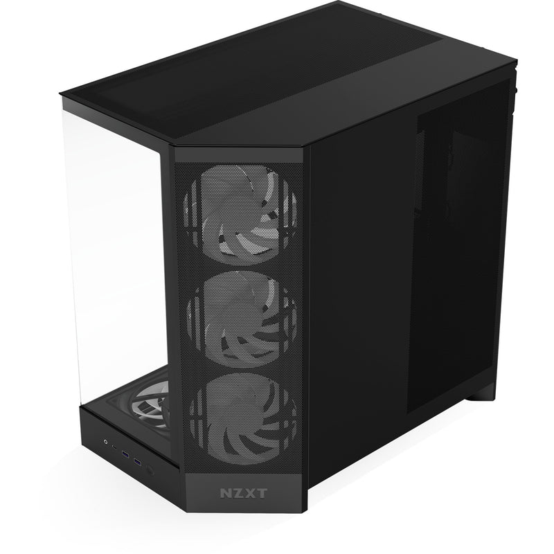 Load image into Gallery viewer, Nzxt h9 flow rgb+ midi tower behuizing (zwart (mat) | 2x usb-a | 1x usb-c | rgb | tempered glass)
