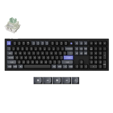 Keychron q6 he 8k magnetic switch keyboard (zwart, us lay-out (qwerty), ultra-fast lime, 100%, rgb, hot swap, 8k)
