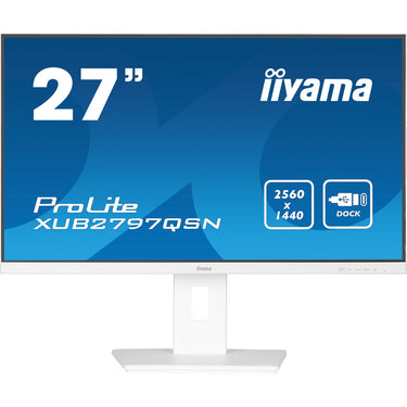 Iiyama prolite xub2797qsn-w2 27 monitor (wit, hdmi, displayport, 4x usb-a, usb-c, rj-45)