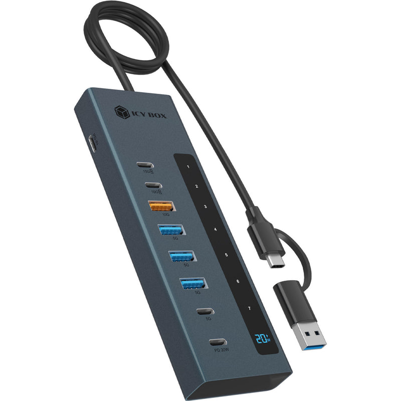 Load image into Gallery viewer, Icy box ib-hub1743-cpd 9-in-1 hub dockingstation (blauw)
