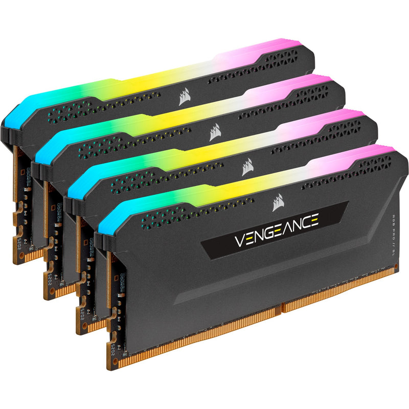 Load image into Gallery viewer, Corsair 64 gb ddr4-3200 (4x 16 gb) quad-kit werkgeheugen (cmh64gx4m4e3200c16, vengeance rgb pro sl, xmp)
