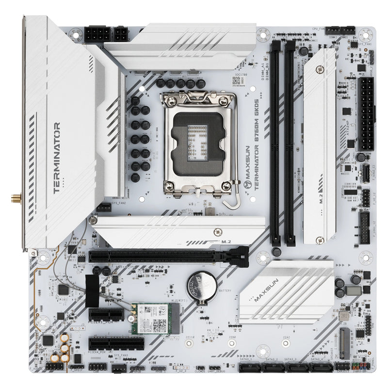 Afbeelding laden in galerijviewer, Maxsun ms-terminator b760m gkd5 ice socket 1700 moederbord (zwart, raid, 2.5 gb-lan, sound, µatx)
