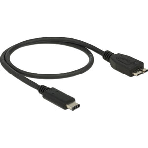 Delock usb-c 3.2 gen 2 naar micro-usb-b 3.2 gen 2 kabel (zwart, 0,5 meter)