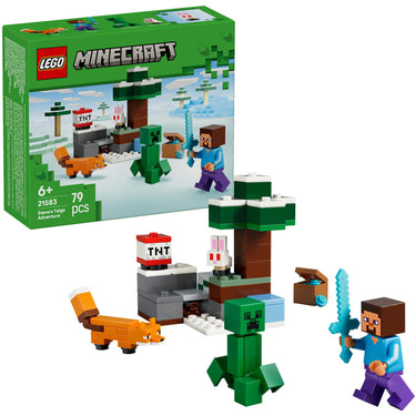 Lego minecraft steve's taiga-avontuur videogame bouwpakket voor kinderen - 21583