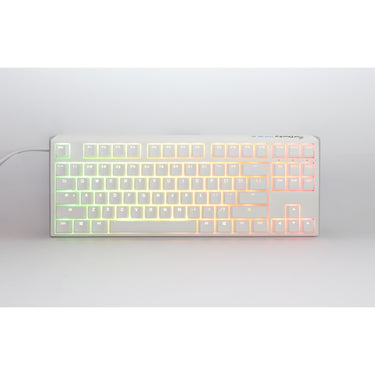 Ducky one 3 classic pure white tkl rgb mechanisch toetsenbord (wit, us lay-out (qwerty), cherry mx speed silver, 80% (tkl), rgb leds, double-shot pbt, hot-swappable, quack mechanics)