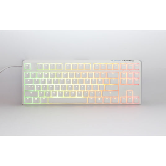Ducky one 3 classic pure white tkl, toetsenbord (wit, us lay-out, cherry mx speed silver, rgb led, double-shot pbt, hot-swappable, quack mechanics, 80%)