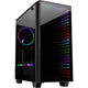 Inter-tech x-608 infinity micro midi tower behuizing (zwart | 1x usb-a | 1x usb-c | rgb | window)