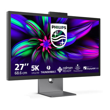 Philips brilliance 27e3u7903 27 5k uhd monitor (grijs, hdmi, 2x usb-a, usb-c, thunderbolt 4, rj-45, webcam)