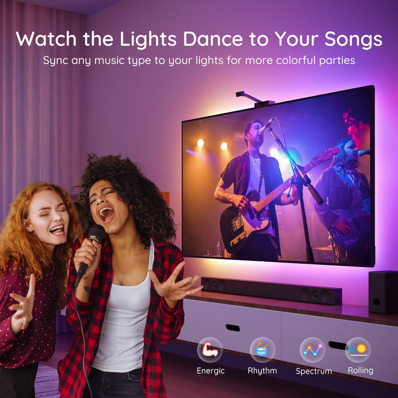 Afbeelding laden in galerijviewer, Govee h6199 dreamview t1 tv achtergrondverlichting sfeerverlichting (5 meter, rgbic, wifi, bluetooth, voor 75 - 85 inch tv's)
