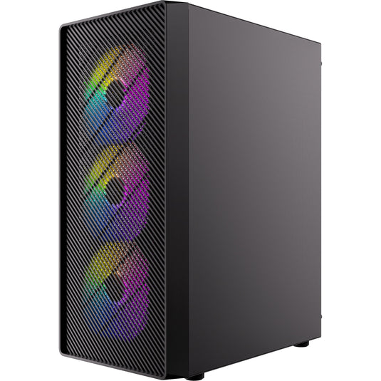 Antec ax26 rgb elite midi tower behuizing (zwart | 3x usb-a | tempered glass)