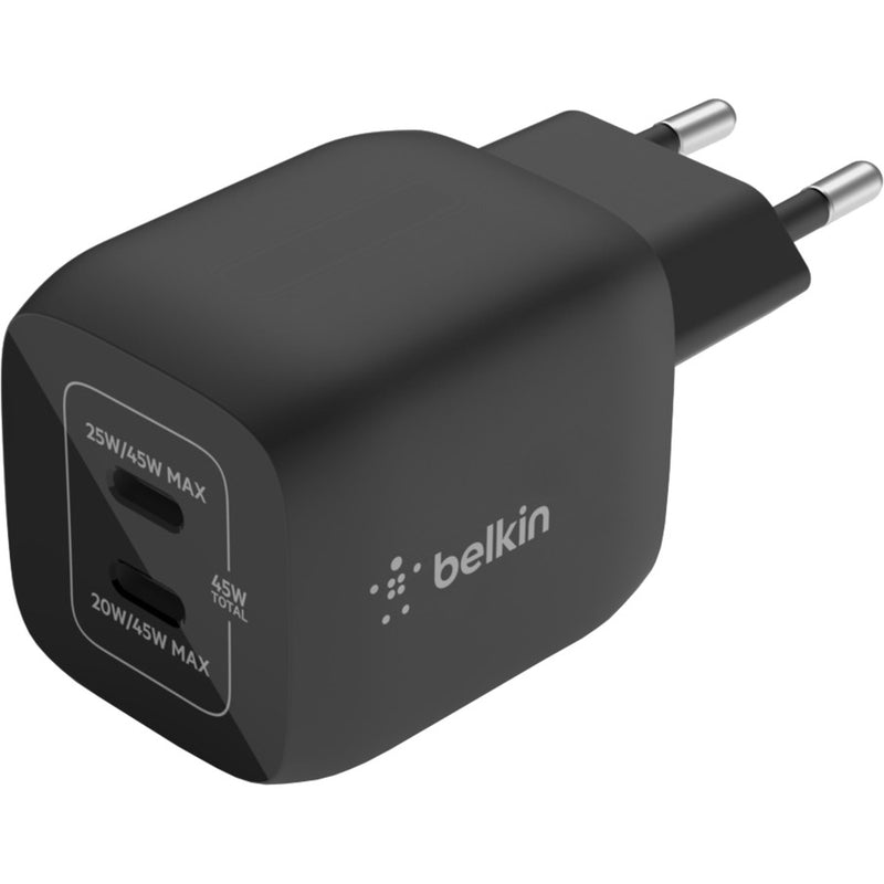 Load image into Gallery viewer, Belkin boostcharge pro 2-poorts usb-c gan-wandlader met pps (45 w) (zwart)

