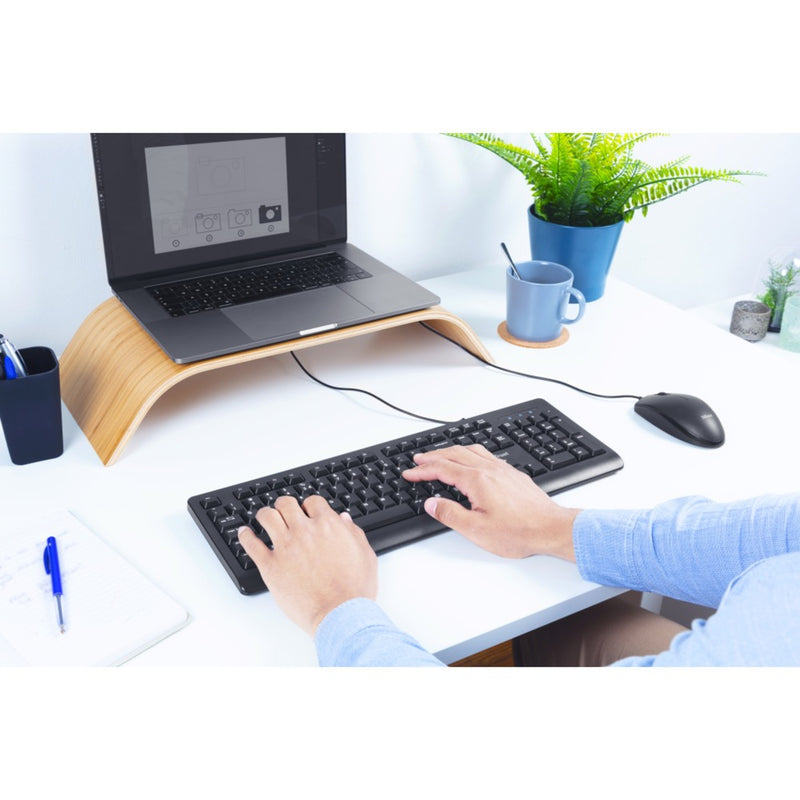 Load image into Gallery viewer, Trust primo keyboard mouse set desktopset (zwart, us lay-out (qwerty), membraan, 100%)
