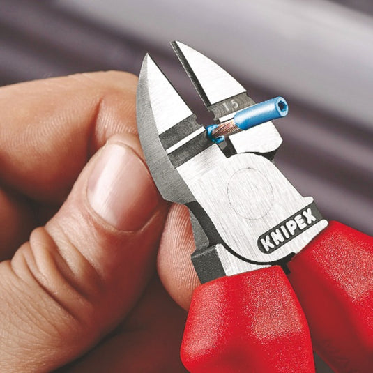 Knipex afstrip-zijsnijtang 14 22 160 kniptang (rood blauw, lengte 160mm, vde-getest)