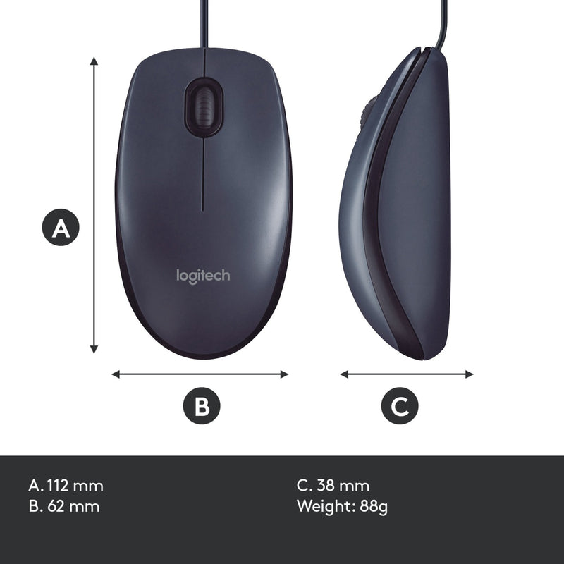 Load image into Gallery viewer, Logitech b100 optical usb mouse for business (zwart, 800 dpi)

