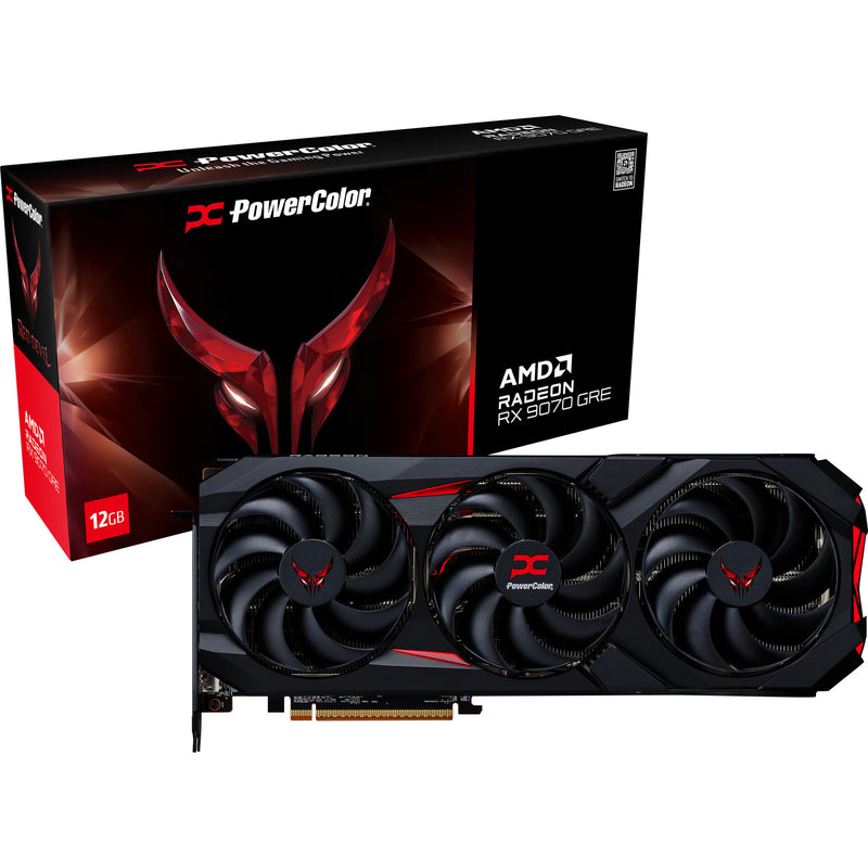 Load image into Gallery viewer, Powercolor radeon rx 9070 gre red devil 12gb gddr6 grafische kaart (zwart, rdna4, 3x displayport, 1x hdmi 2.1)
