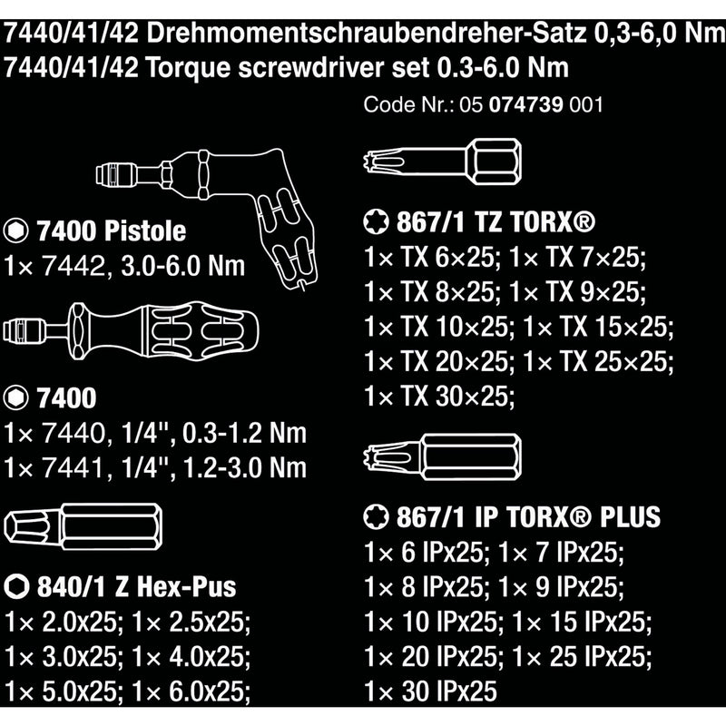 Load image into Gallery viewer, Wera 7440 41 42 kraftform momentschroevendraaier-set, 27 -delig - 1 stuk(s) - 05074739001
