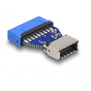 Delock usb 3.2 gen 1 adapter pin header female to internal key a female (blauw)