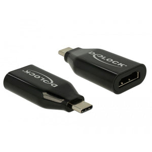 Delock usb-c male > hdmi female 4k 60 hz adapter (zwart)