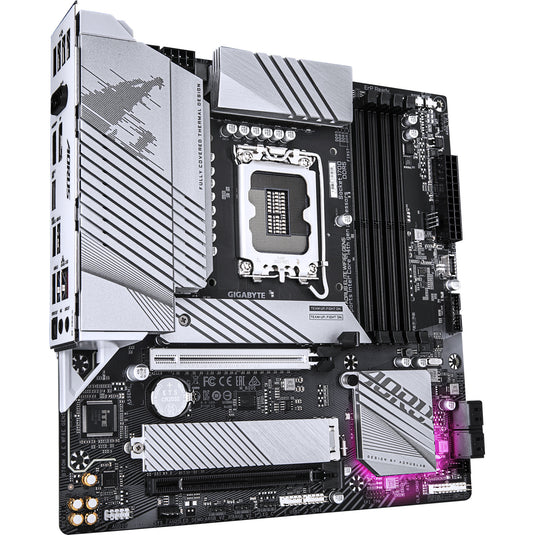 Gigabyte b760m aorus elite wifi6e gen5 socket 1700 moederbord (wit, raid, 2.5gb-lan, wi-fi 6e, bt 5.3, sound, µatx)