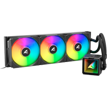 Sharkoon s100 argb waterkoeling (zwart, 4-pins pwm fan-connector)