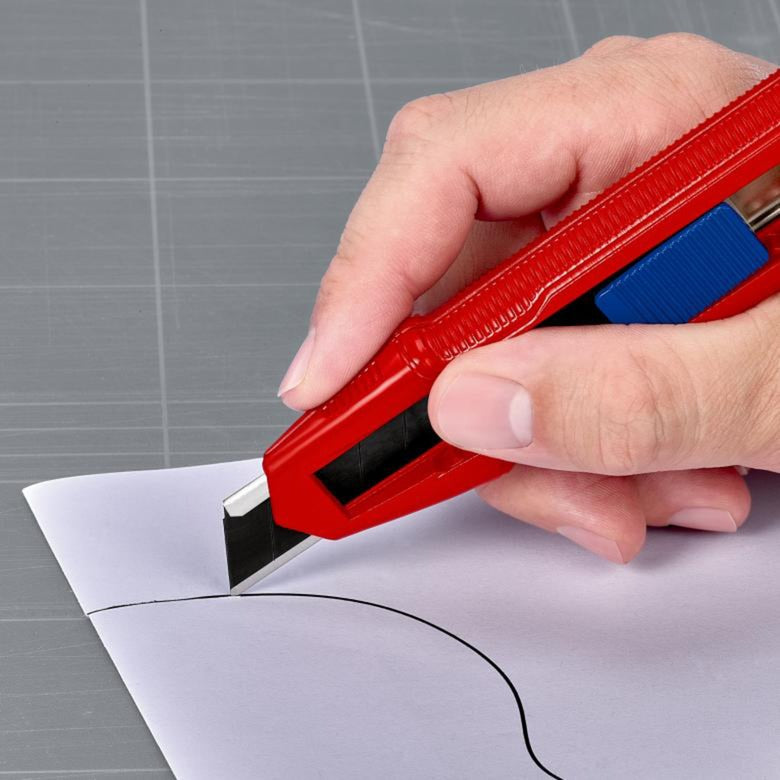 Load image into Gallery viewer, Knipex cutix universele mes stanleymes (rood blauw, incl. 2 mesbladen)
