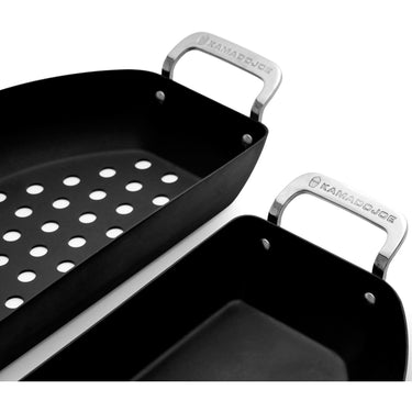 Kamado joe karbon steel half moon pan set bak- braadpan