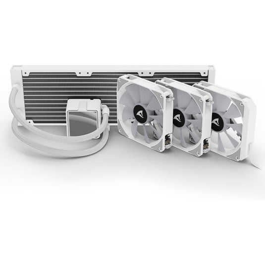 Sharkoon s100 argb waterkoeling (wit, 4-pins pwm fan-connector)