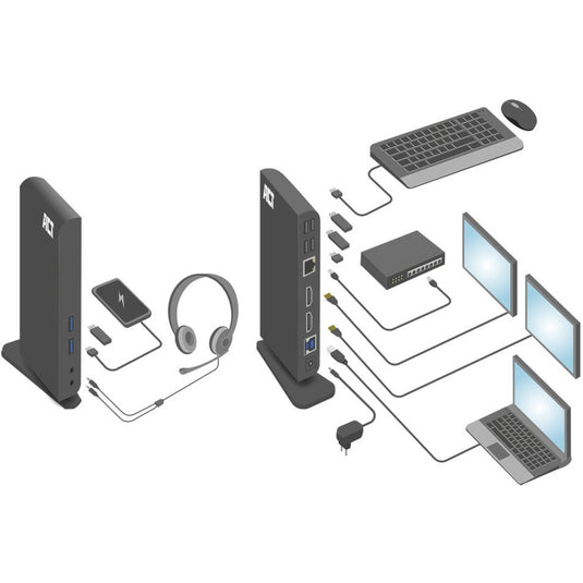 Act connectivity usb-c of usb-a dual monitor docking station (zwart)