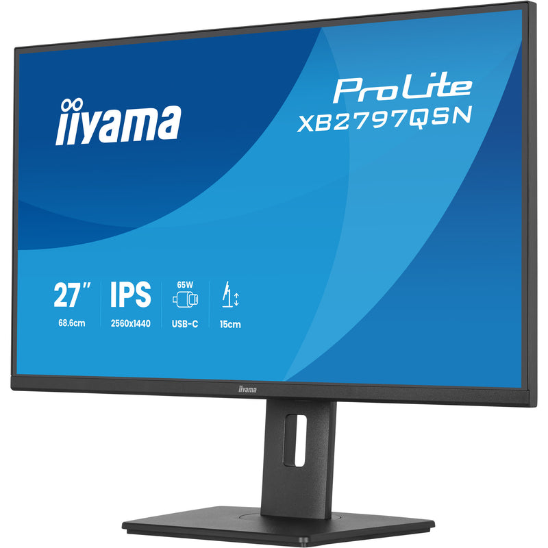Load image into Gallery viewer, Iiyama prolite xb2797qsn-b1 27 monitor (zwart, 75 hz, hdmi, displayport, usb-c, lan, audio)
