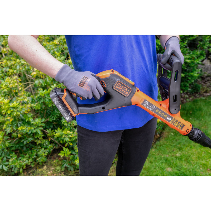 Load image into Gallery viewer, Black+decker 18v afs grastrimmer met accu (zwart oranje, 28 cm accu inbegrepen)
