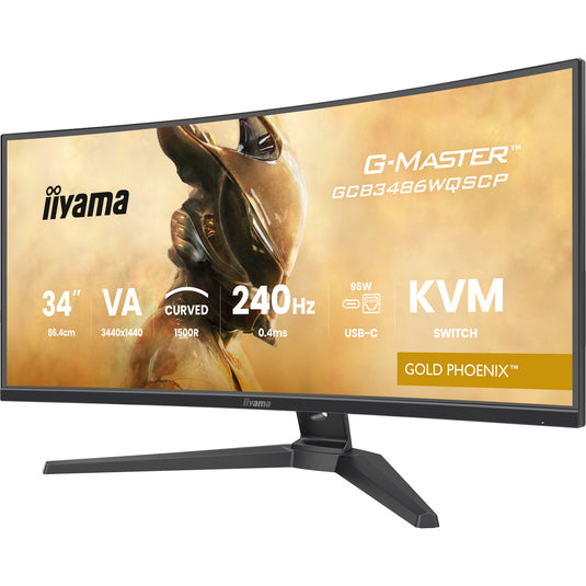 Iiyama g-master gold phoenix gcb3486wqscp-b1 34 curved ultrawide gaming monitor (zwart, 2x hdmi, displayport, 2x usb-a, 2x usb-c, rj-45, 240 hz)