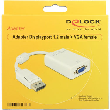 Delock displayport 1.2 > vga adapter (wit, 0,22 meter)