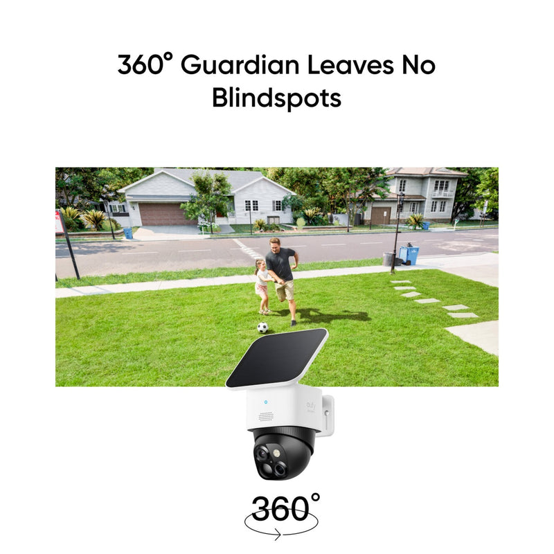 Load image into Gallery viewer, Eufy s340 solocam beveiligingscamera (wit, met dual lens en solar panel)

