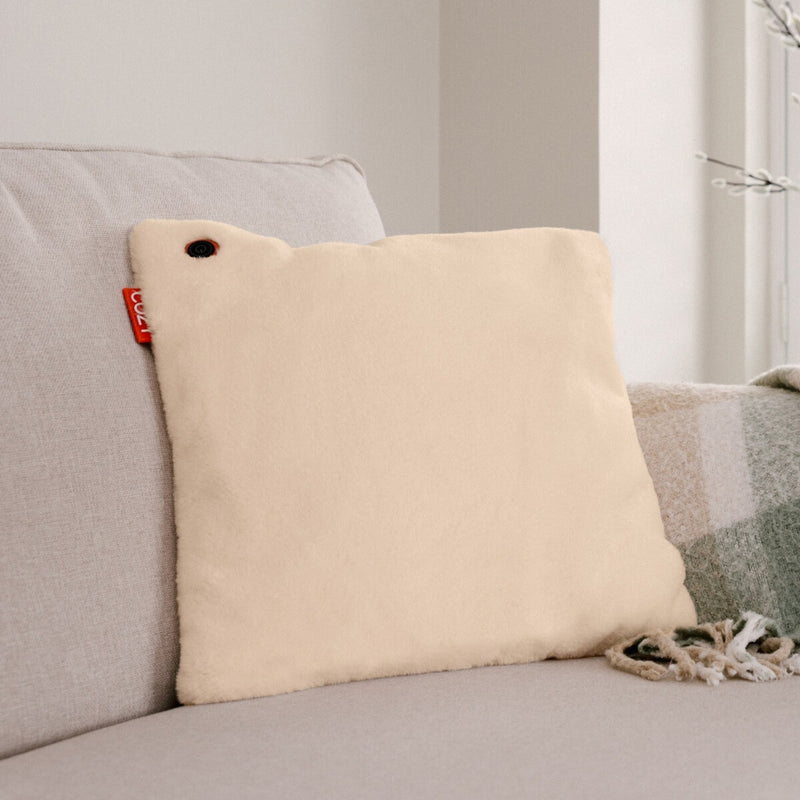 Load image into Gallery viewer, Cozy una teddy 45 x 45 cm draadloos warmtekussen (lichtbeige, powerbank 5000 mah)
