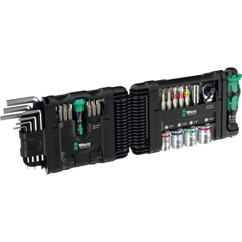 Load image into Gallery viewer, Wera tool-check modular set imperial 1, 50‑delig bitset (zwart groen)
