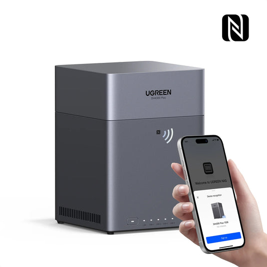 Ugreen nasync dh4300 plus (grijs, 1x 2,5gbe, hdmi, usb-c)