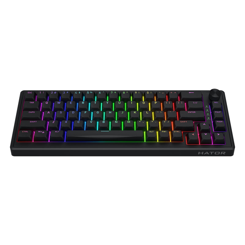 Load image into Gallery viewer, Hator skyfall wired rgb mechanisch gaming toetsenbord (zwart, us lay-out (qwerty), hator aurum sterling, 65%, rgb, double shot abs, hot-swap)
