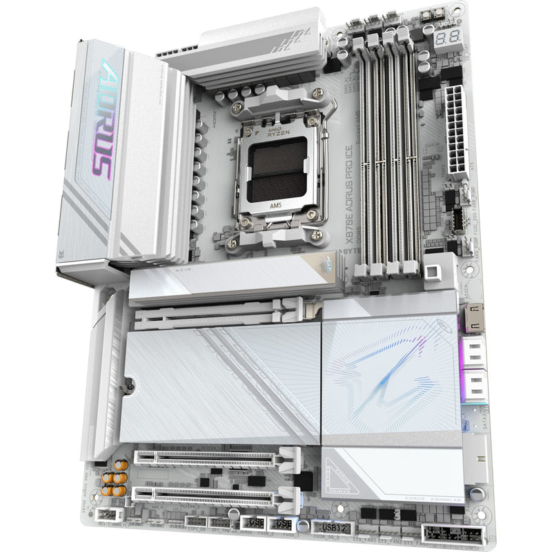 Load image into Gallery viewer, Gigabyte x870e aorus pro ice socket am5 moederbord (zilver wit, raid, 2.5gb-lan, wi-fi 7, bt, sound, atx)

