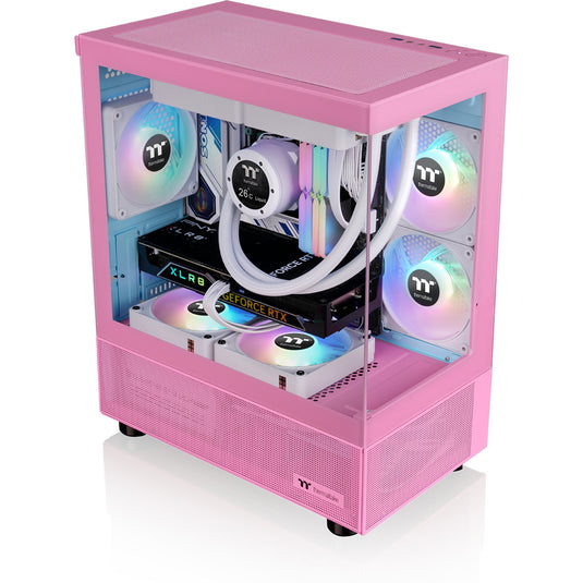 Thermaltake view 170 tg argb mini tower behuizing (roze | 2x usb-a | rgb | tempered glass)