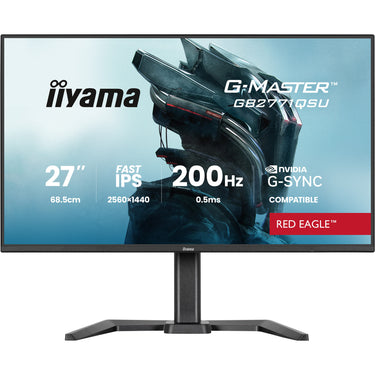 Iiyama g-master red eagle gb2771qsu-b1 27 gaming monitor (zwart, 2x hdmi, displayport, 2x usb-a, 2x usb-c, 200 hz)