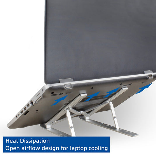 Act connectivity laptopstandaard aluminium, opvouwbaar (aluminium, hoogte verstelbaar in 7 standen)