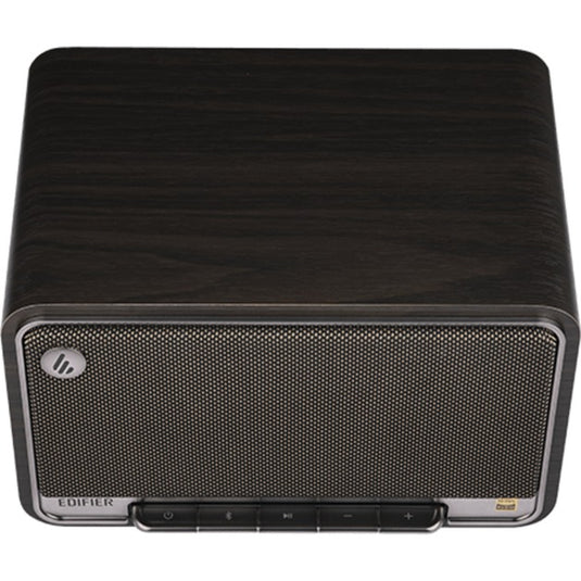 Edifier d32 draadloze tafelluidspreker (donkerbruin zilver, bluetooth, wi-fi (apple airplay), usb-c, aux)
