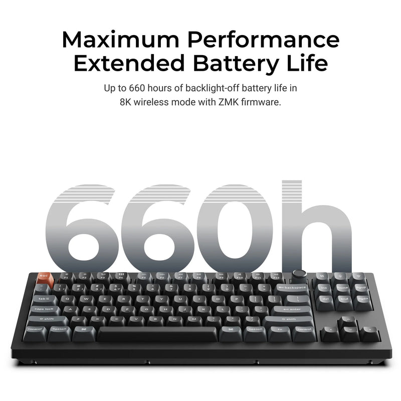 Load image into Gallery viewer, Keychron v3 ultra 8k wireless custom mechanical keyboard (zwart, us lay-out (qwerty), silk pom brown, 80% (tkl), rgb, hot swap, 2.4 ghz | bluetooth 5.3 | usb-c)

