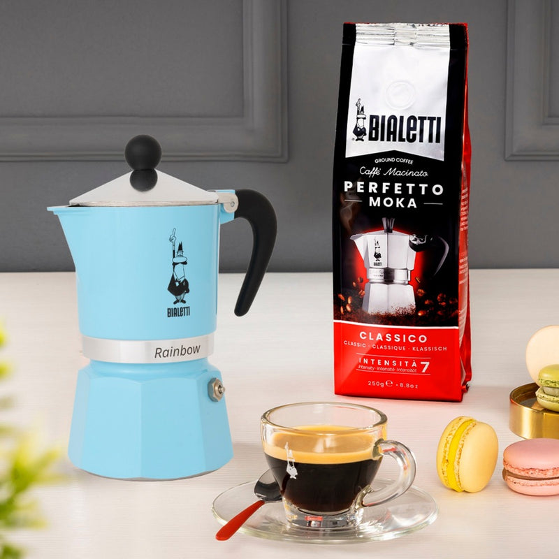 Load image into Gallery viewer, Bialetti rainbow espressomachine (lichtblauw, 6-kops)
